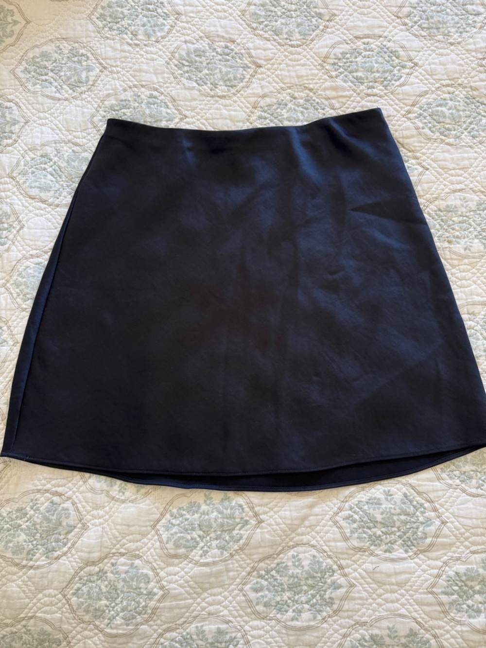 Mango Satin Navy A-Line Women's Skirt